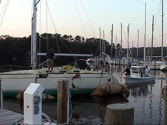 31 Yankee Point Marina Tobasco being docked 