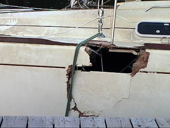 33 Yankee Point Marina Tobasco Piling damage